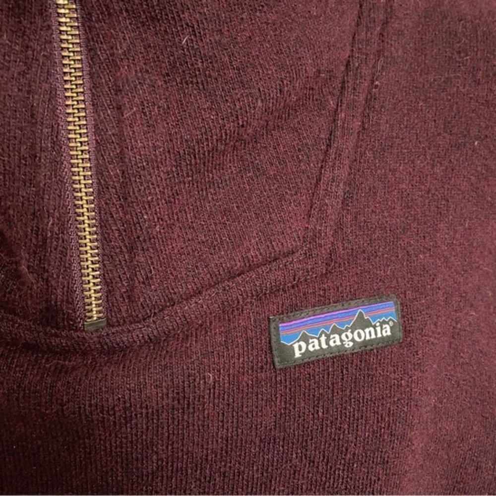 Patagonia Deep Plum Woolie Fleece 1/4 Zip Pullover Top - S ♻️ - Picture 5 of 11